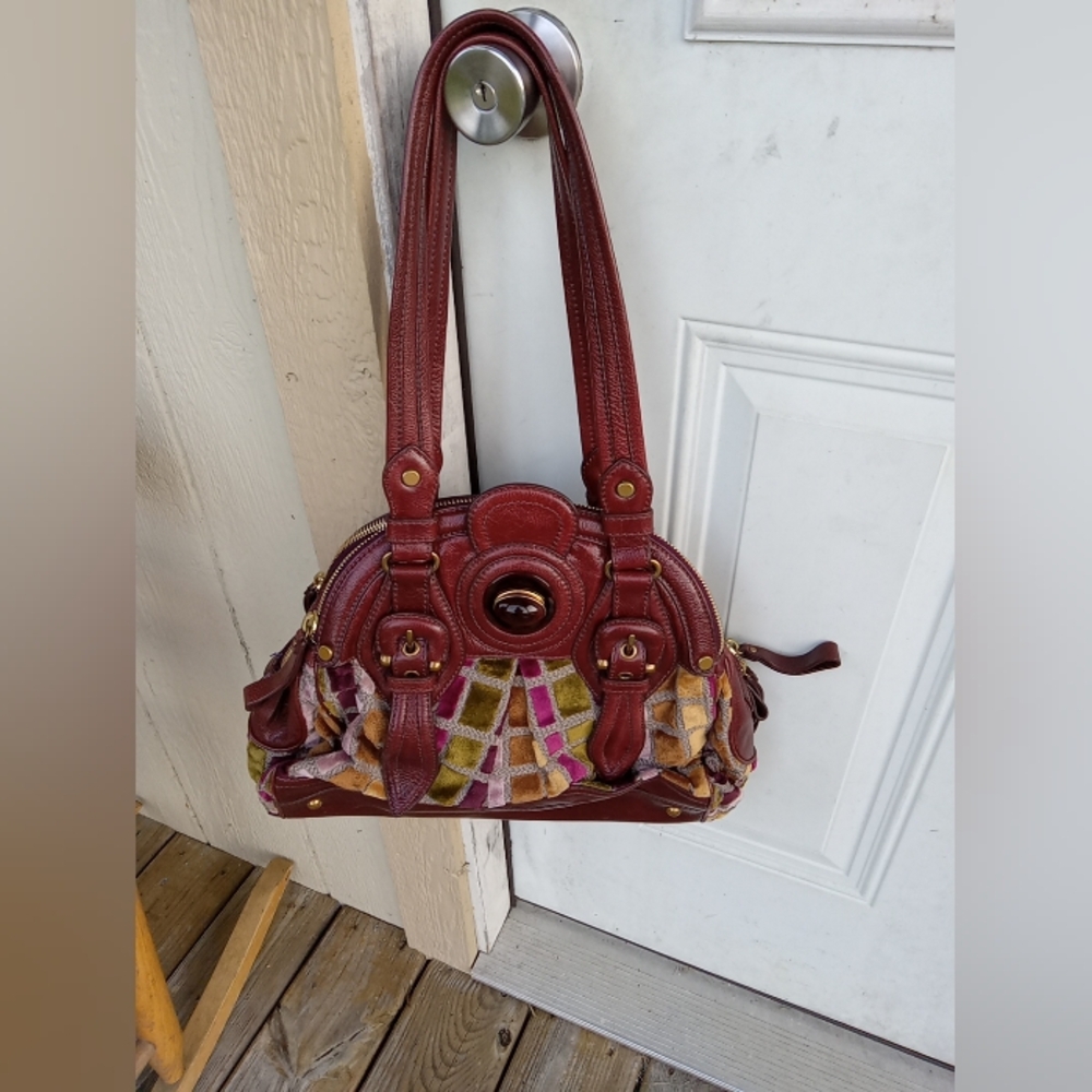 Lockhart purse luxe velutto hobo brown leather tapestry